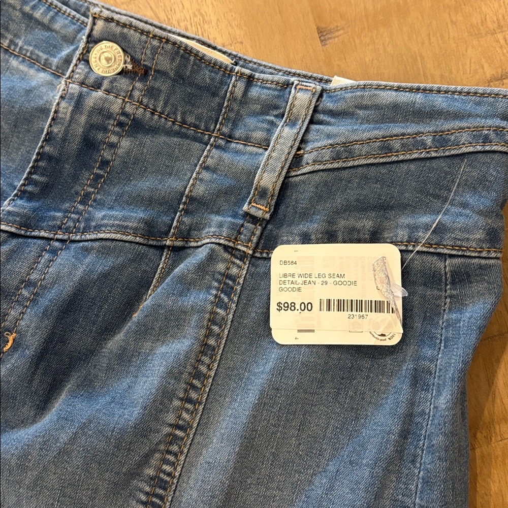 We the Free People Libre Wide Leg Jeans Seam Detail Goodie Goodie 29 NWT NEW - Picture 6 of 11